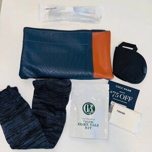 American Airlines Business Class Amenity Kit with Leather Zipper Pouch